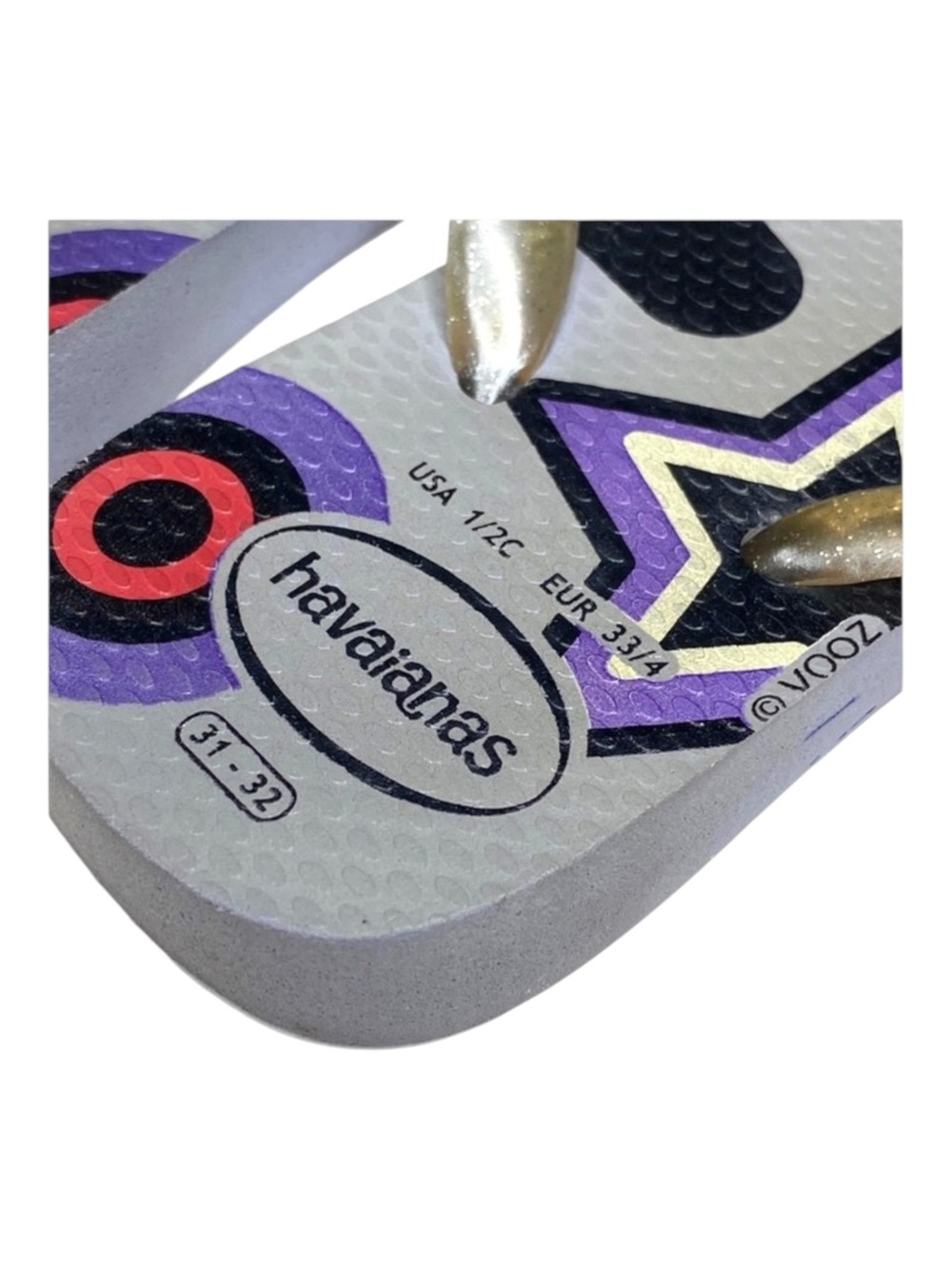 Havaianas x VOOZ ☼ Thong Flip Flop Sandals ☼ Decorative Crystalized Studs ☼ Grey - Picture 12 of 16